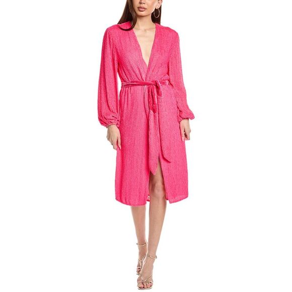 Retrofête WomensSequin Wrap Dress Pink